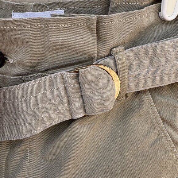 Frame Safari Belted Shorts Women's 27 Olive Green High Rise Utility Cuffed - Picture 6 of 10